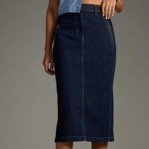 Anthropologie | Pilcro Denim Midi Pencil Skirt
